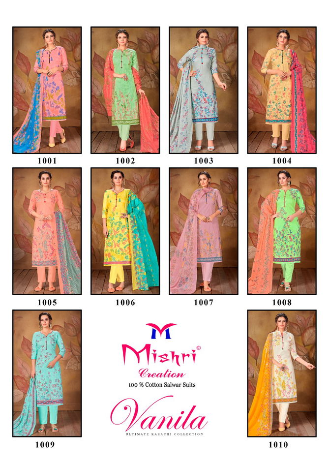 Mishri Vanila Latest Fancy Designer Regular Casual Wear Printed Pure Cotton Collection
